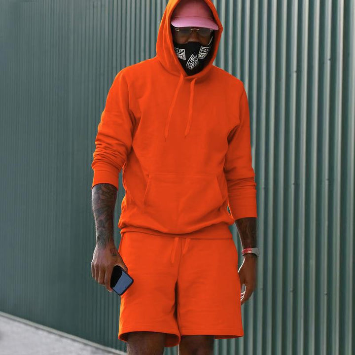 Echoarchiv Herren Hoodie-Shorts-Set mit Kängurutasche