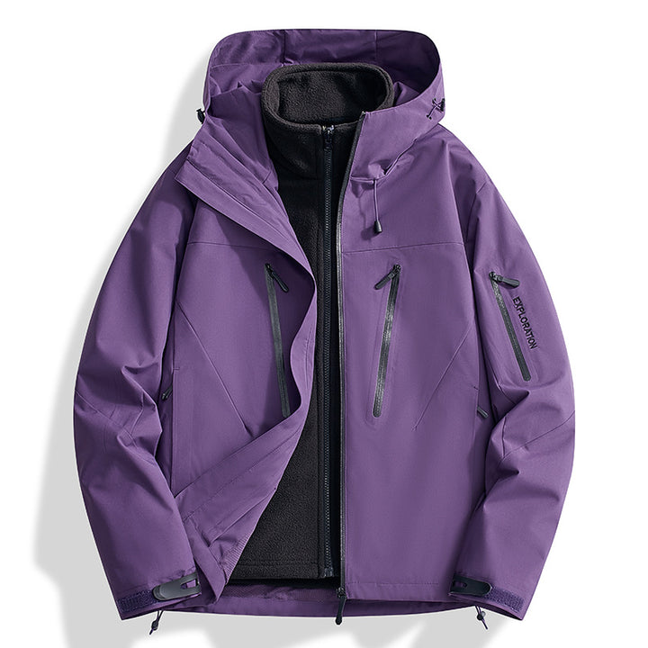 Herren Zwei-in-Eins Softshell-Outdoorjacke mit abnehmbarer Fleece-Innenjacke und wasserdichten Reißverschlüssen Echo Archiv