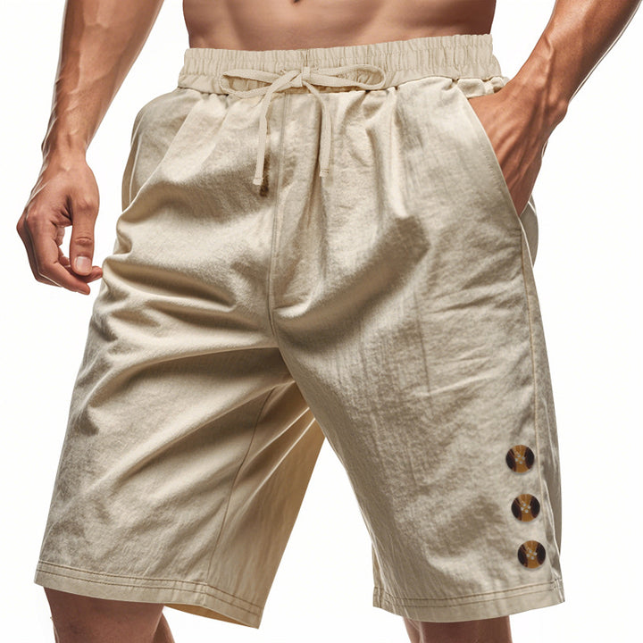 Herren lässige, atmungsaktive Strandshorts mit elastischem Bund und modernen Knopfdetails Echoarchiv