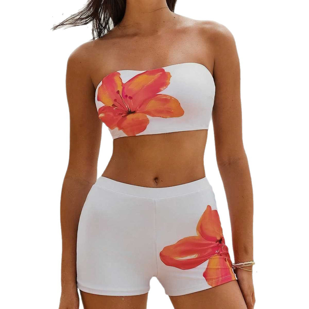 Damen Bandeau-Bikini-Set mit sportlichen Shorts Echo Archiv