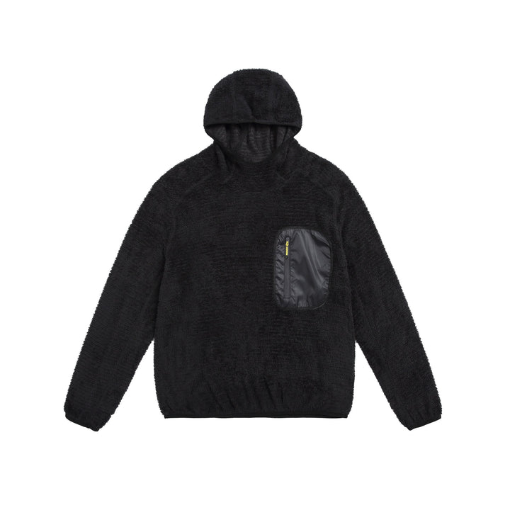 Unisex kuscheliger Kapuzen-Fleecepullover mit Brust-Reißverschlusstasche und elastischem Saum Echoarchiv