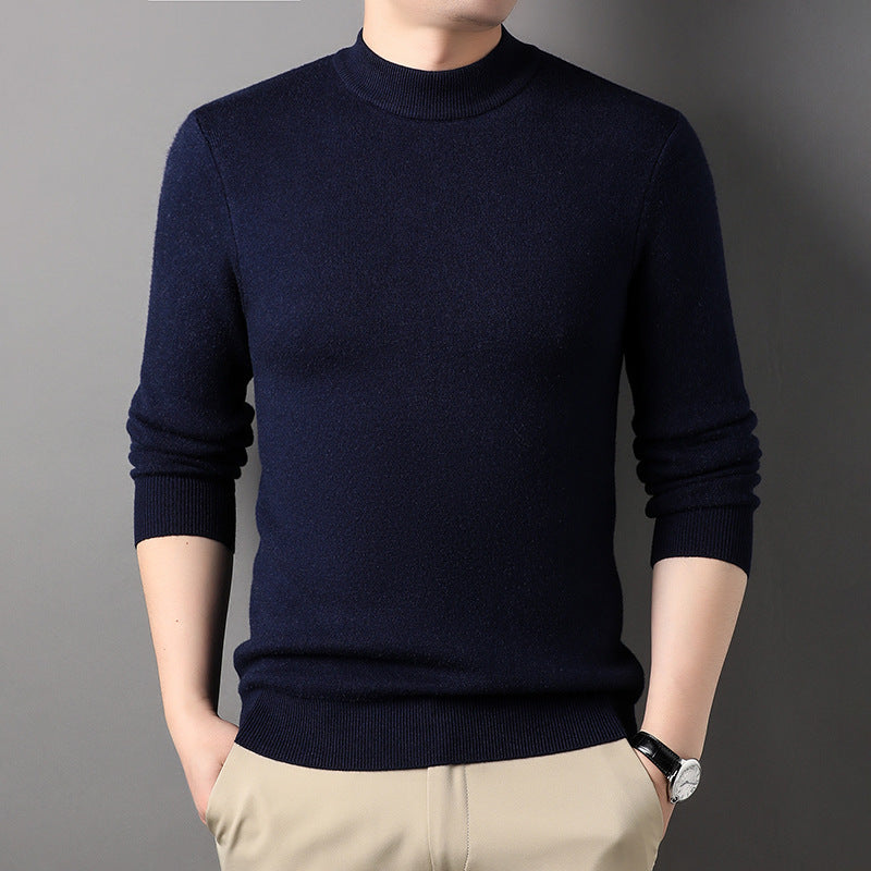 Herren Eleganter Strickpullover mit modernem Stehkragen Echoarchiv