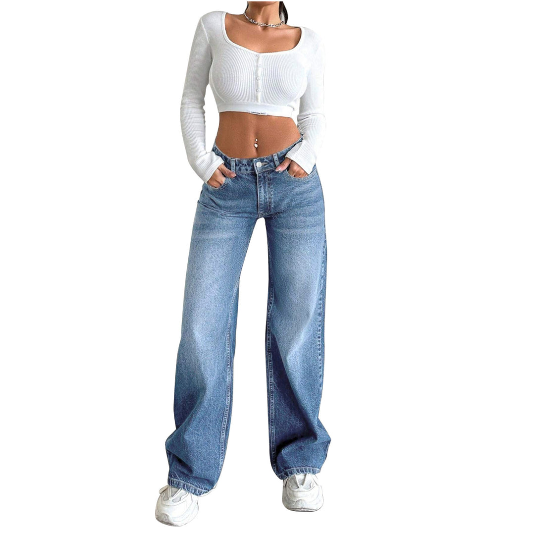 Damen High-Waist Weite-Jeans mit Paperbag-Bund Echo Archiv