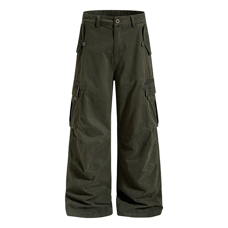 Damen Weite Cargo-Culottehose mit hoher Taille und Multi-Taschen Echoarchiv
