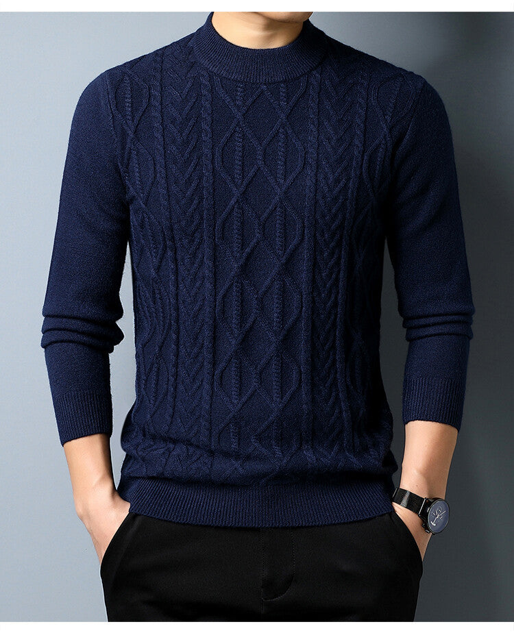 Herren Strickpullover mit strukturiertem Zopfmuster Echoarchiv