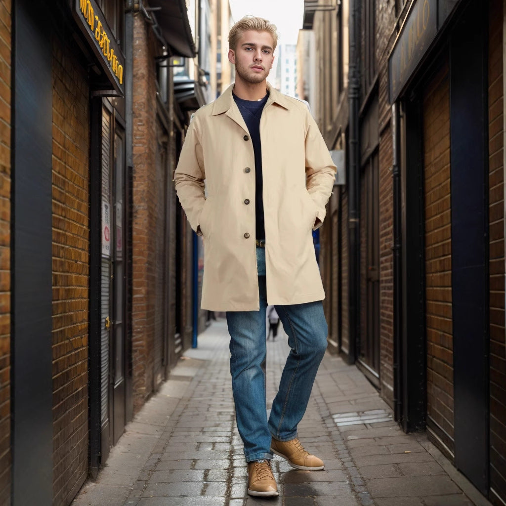 Herren modische Übergangsjacke mit praktischem Kragen und schlankem Schnitt Echoarchiv