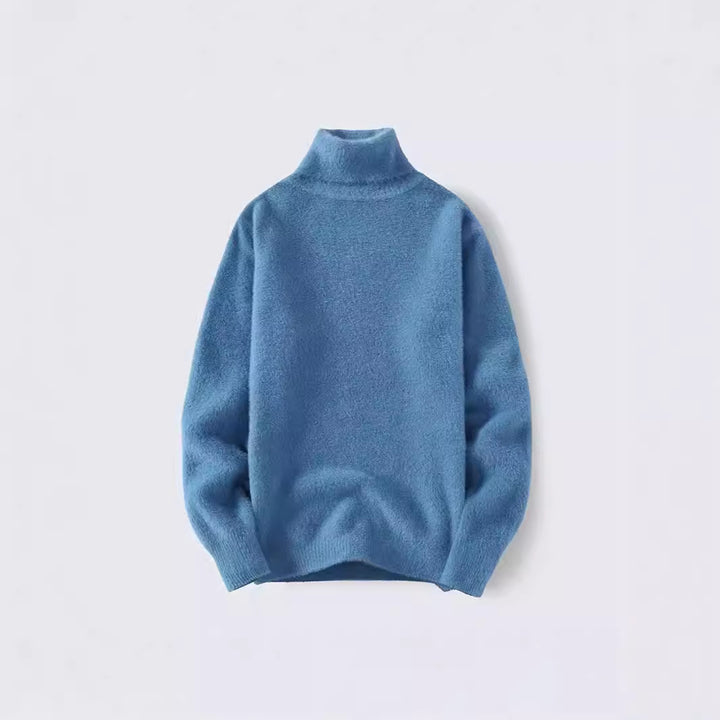 Herren warmer Rollkragenpullover aus weichem Strickstoff Echoarchiv