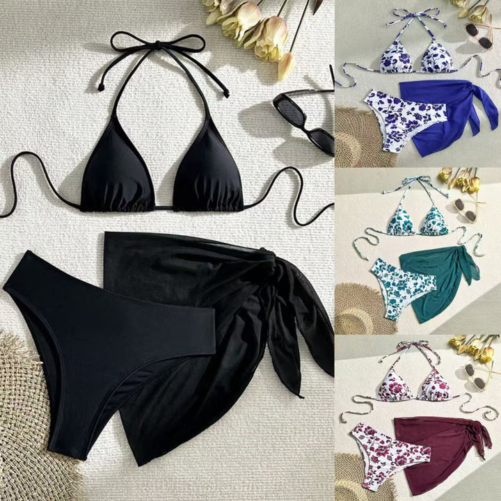 Damen Bikini-Set mit floralem Design und lässigem Überrock Echo Archiv