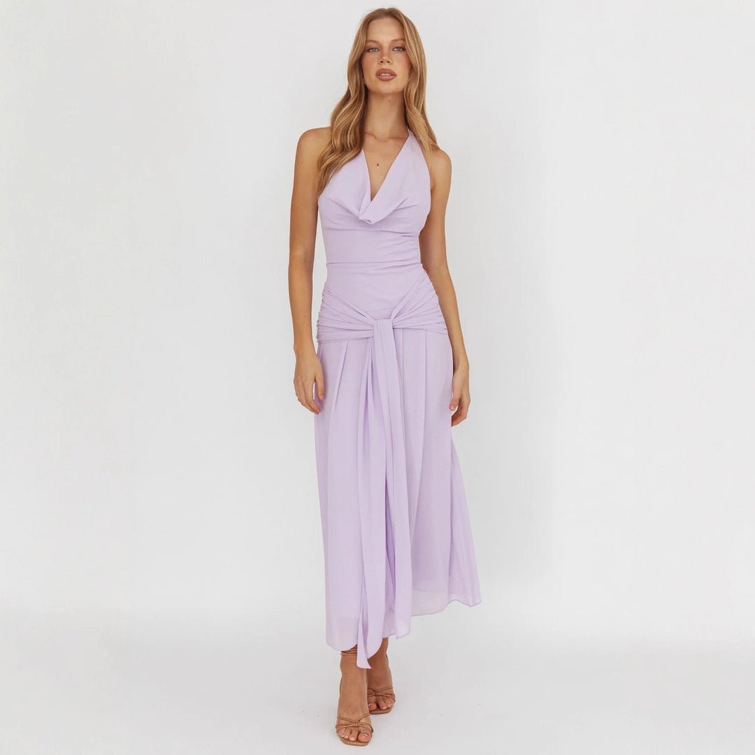 Damen Elegantes langes Abendkleid mit raffiniertem Halternetz Echo Archiv