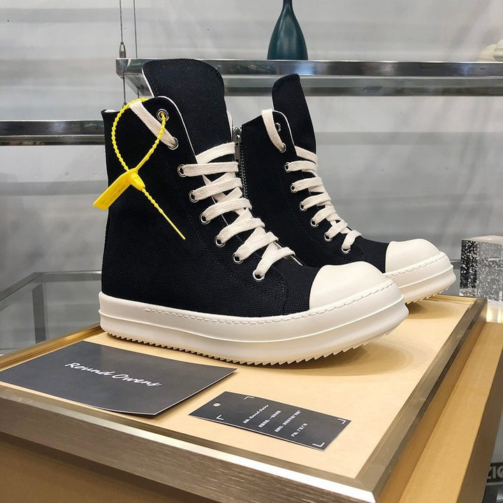 Herren High-Top Plateausneaker mit Reißverschluss und dicker Gummiplattform – Tavélo