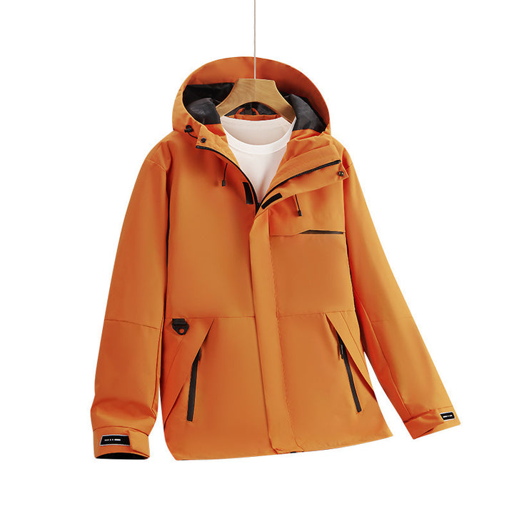 Herren Wasserabweisende Softshell-Kapuzenjacke mit verdeckten Reißverschlüssen und urbanem Schnitt Echo Archiv