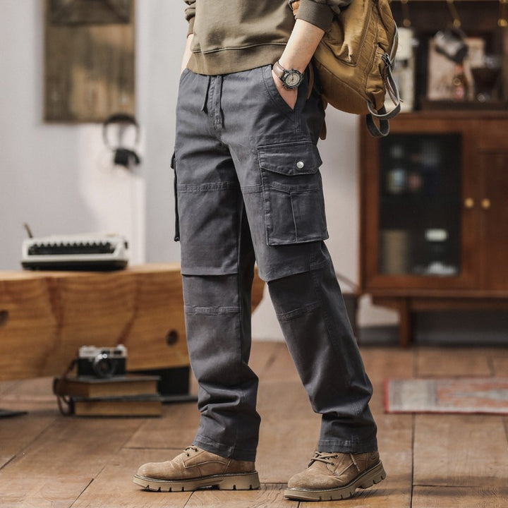 Herren Robuste Relaxed-Fit Cargohose mit verstärkten Knien und Mehrfach-Taschen Echo Archiv