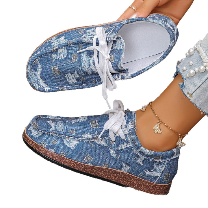 Damen Ethno‑Mokassin‑Sneaker mit bunter Stickerei und Kork‑Optik Echo Archiv
