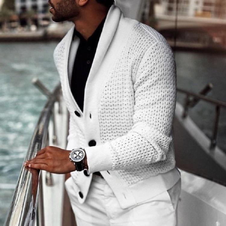 Herren modischer Strickblazer mit strukturiertem Design Echoarchiv