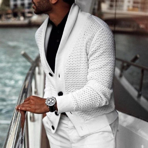 Herren modischer Strickblazer mit strukturiertem Design Echoarchiv