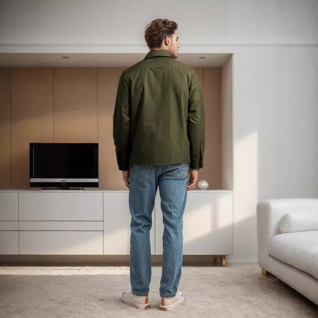 Herren lässige Utility-Jacke mit praktischen Klappentaschen und modernem Schnitt Echoarchiv