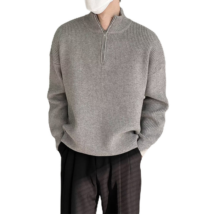 Herren Modischer Strickpullover mit Stehkragen und Reißverschluss Echo Archiv