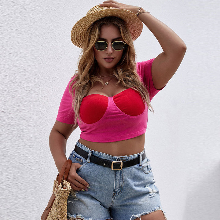 Damen Cropped Top mit raffiniertem Bustier-Design und kurzen Ärmeln Echo Archiv