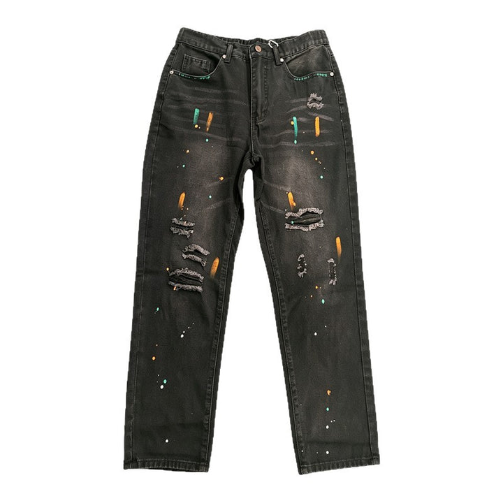 Herren Modische Ripped Jeans mit Farbdetails Echoarchiv