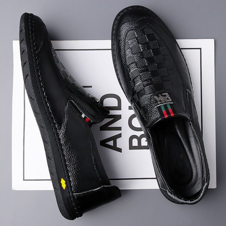Herren Bequeme Slip-On Lederslipper Echoarchiv