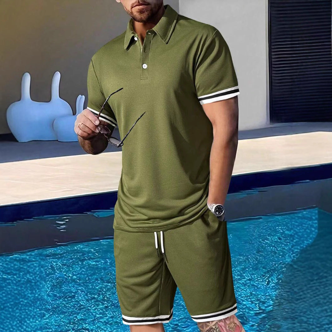 Herren sportliches Polo-Shirt und Shorts Set mit modernem Schnitt Echoarchiv