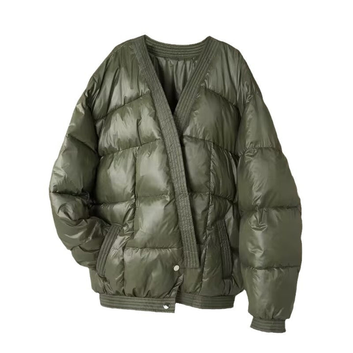 Damen Oversize Steppjacke mit Kimonoöffnung und gerippten Abschlüssen Echo Archiv