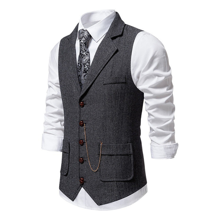 Herren elegante Strickweste mit modernen Details und praktischen Taschen Echoarchiv