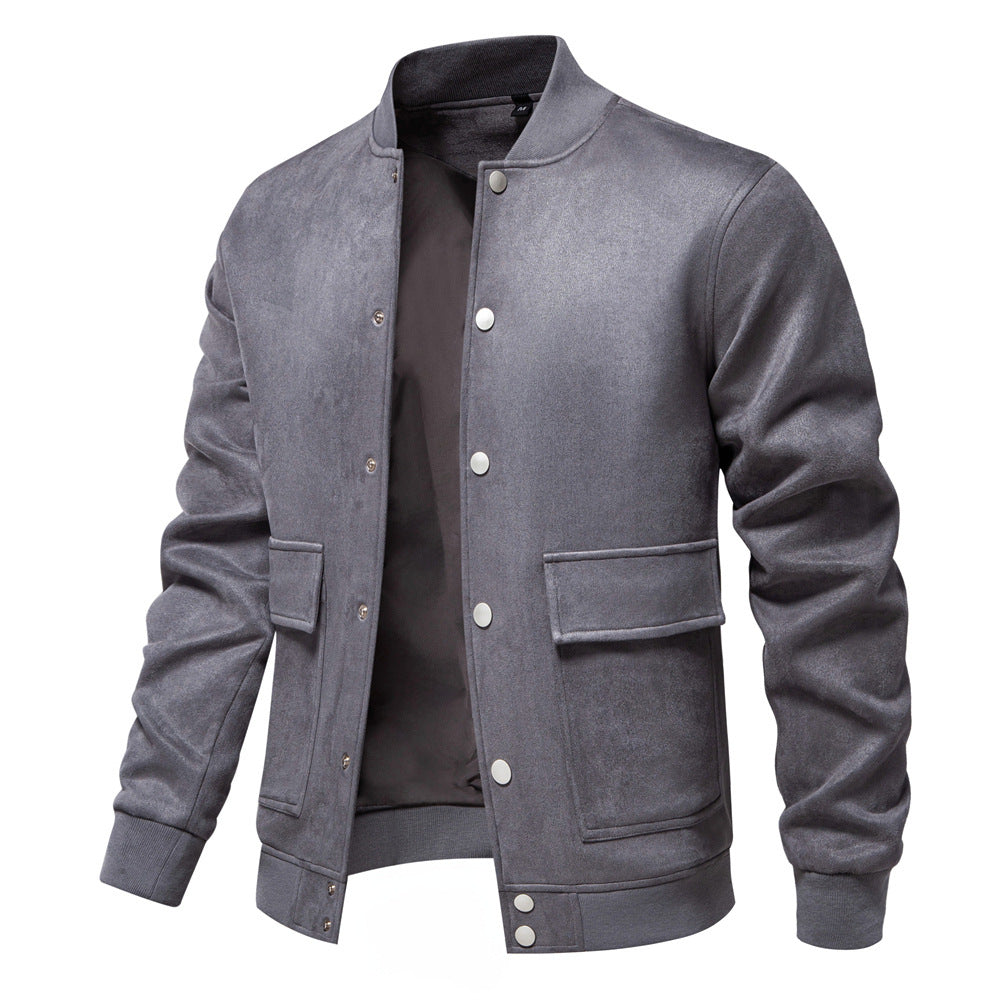 Herren leichter Kunstleder-Jacke mit praktischen Taschen Echoarchiv