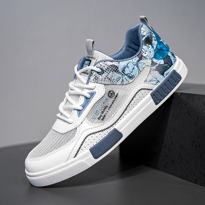 Unisex modischer Low-Top Sneaker mit atmungsaktivem Mesh gedämpfter EVA-Sohle und grafischem Comic-Print – Norré