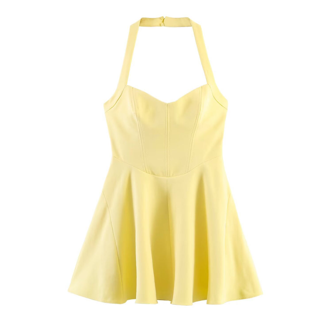 Damen A-Linien Kleid mit Halterneck und figurbetonter Silhouette Echo Archiv