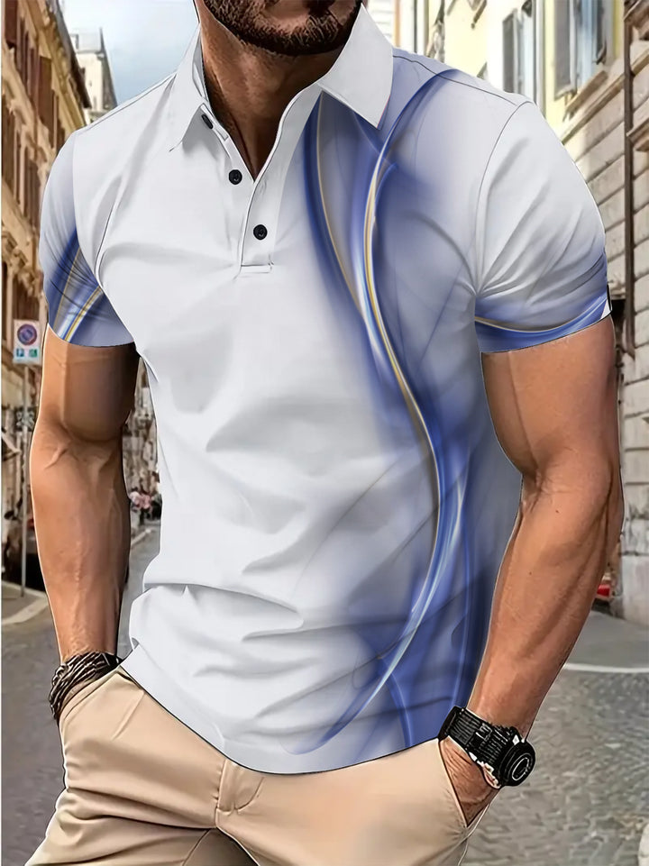 Herren Poloshirt mit modernem grafischen Design und atmungsaktiver Struktur Echoarchiv