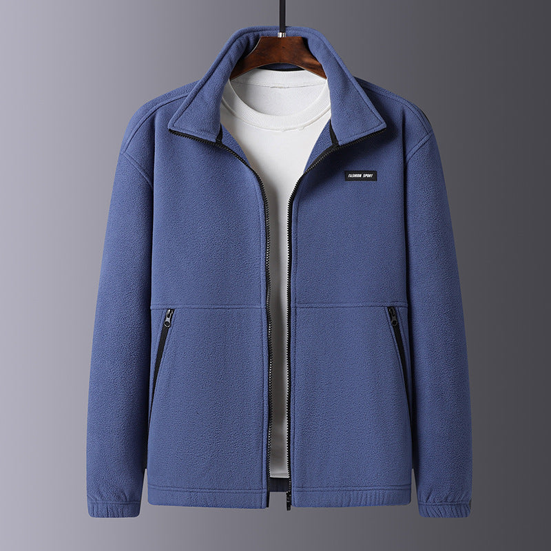 Herren Fleecejacke mit hohem Kragen und praktischen Taschen Echoarchiv