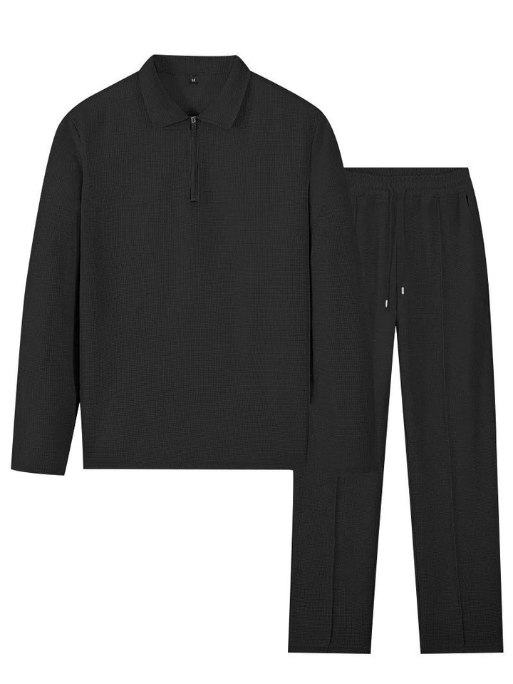 Herren Sportliches Kapuzenoberteil und Stretchhose Set mit atmungsaktivem Strukturmaterial Echoarchiv