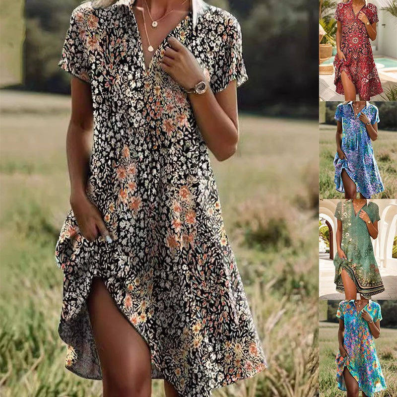 Damen Sommerkleid mit floralen Mustern Echoarchiv