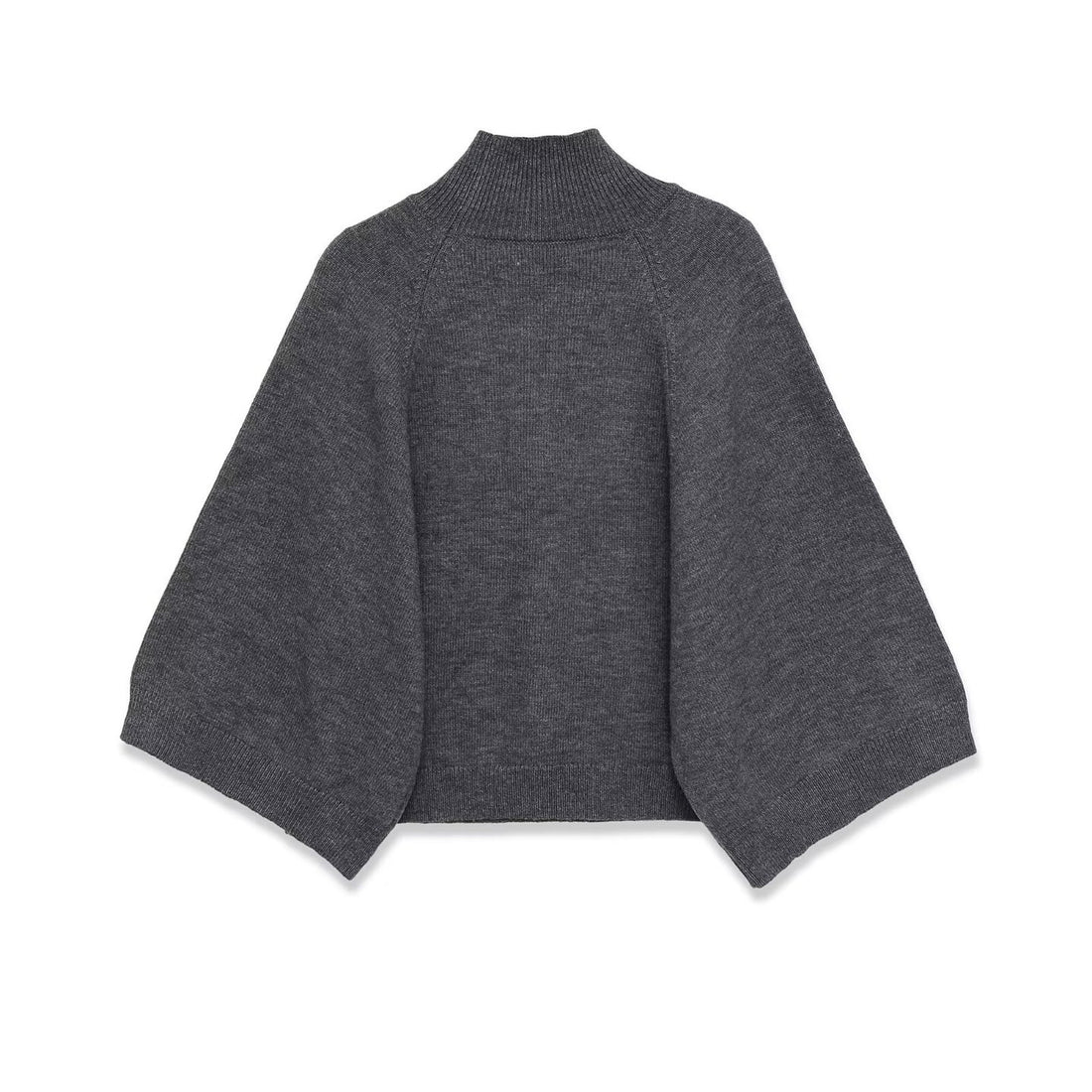 Damen Oversize Strickponcho mit Rollkragen und Raglanärmeln Echoarchiv