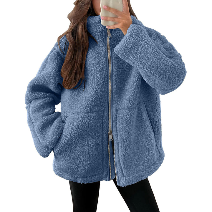Damen Kuschelige Teddy-Jacke mit Reißverschluss Echoarchiv