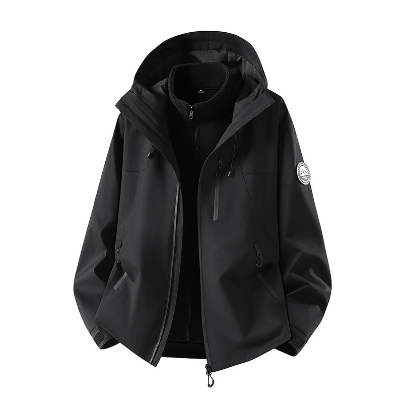 Herren dreiteilige Softshell-Outdoorjacke mit abnehmbarem Fleecefutter und Kapuze Echoarchiv