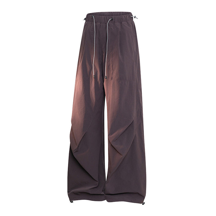Damen Weite Palazzo-Hose mit Tunnelzugbund, drapierten Falten & verstellbarem Saum Echoarchiv