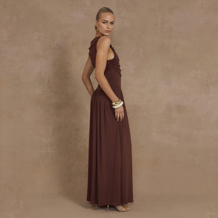 Damen Elegantes Maxikleid mit raffiniertem Rüschendesign Echo Archiv