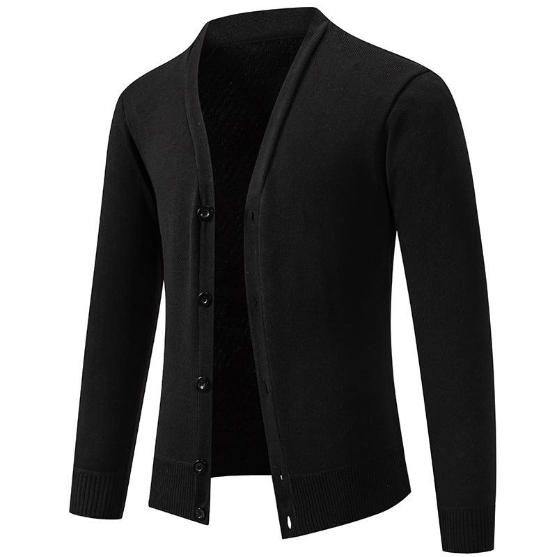 Herren nan leichte Feinstrick-Strickjacke mit V-Ausschnitt, verdeckter Knopfleiste und elastischem Rippbündchen Echo Archiv