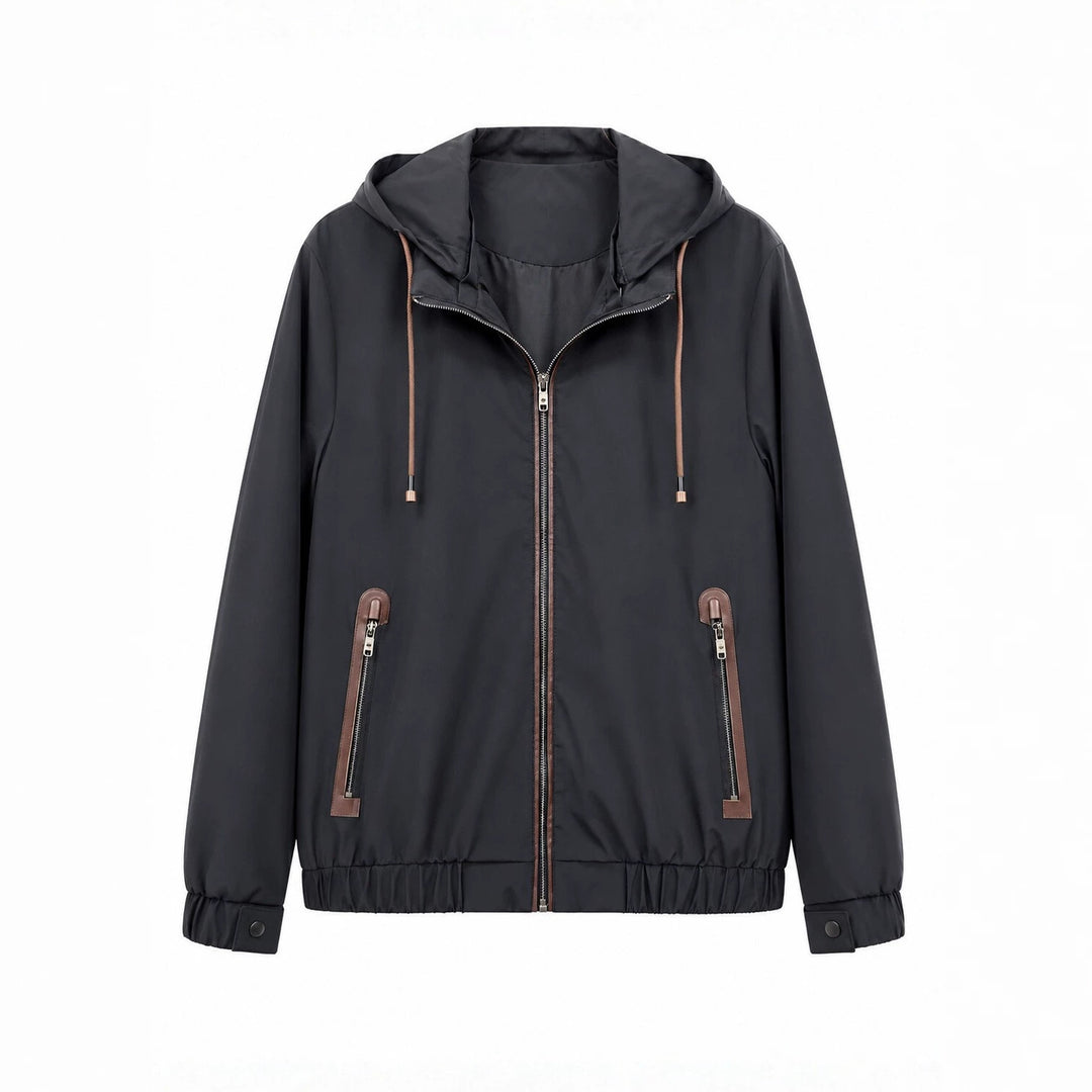 Herren Leichte Softshell‑Hoodiejacke mit wasserabweisender Außenlage, Lederapplikationen und Reißverschlusstaschen Echo Archiv
