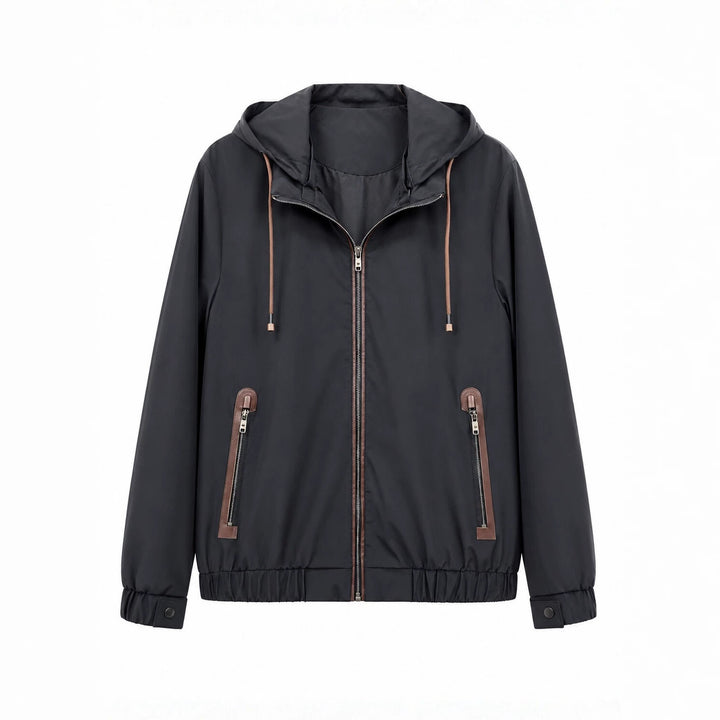 Herren Leichte Softshell‑Hoodiejacke mit wasserabweisender Außenlage, Lederapplikationen und Reißverschlusstaschen Echo Archiv