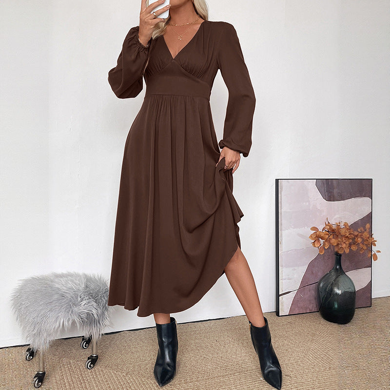 Damen Elegantes Langarm Maxikleid Echo Archiv