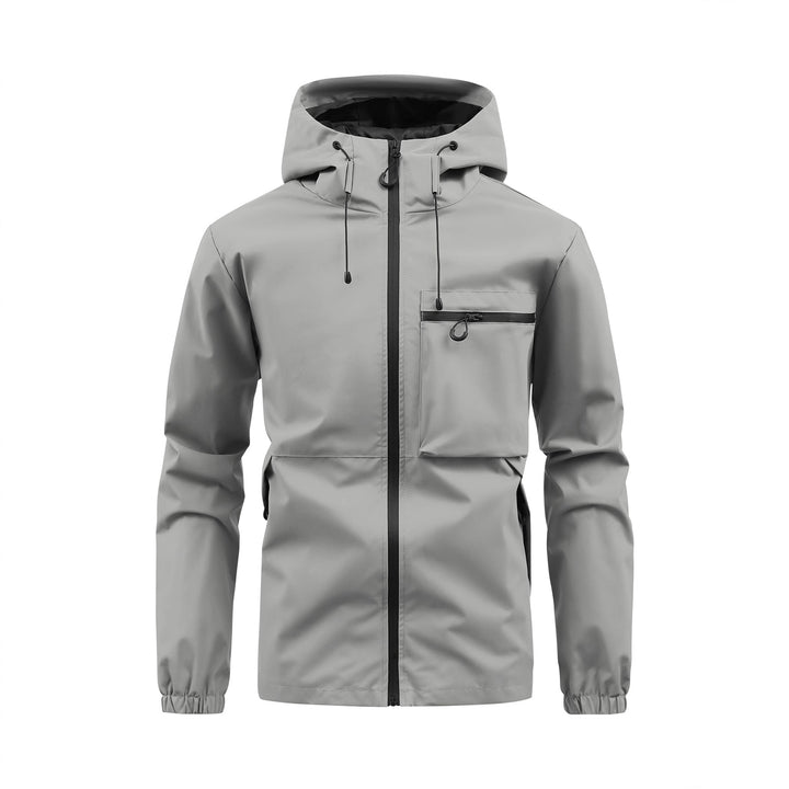 Herren atmungsaktive Regenjacke mit verstellbarer Kapuze Echoarchiv