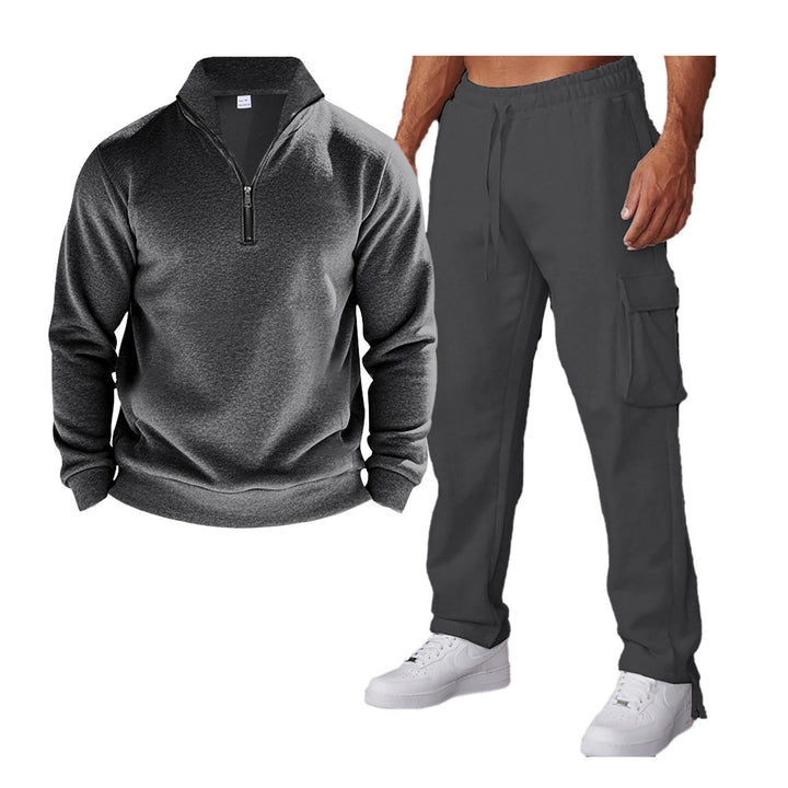 Herren Freizeit-Set mit praktischen Taschen und modischem Stehkragen Echoarchiv