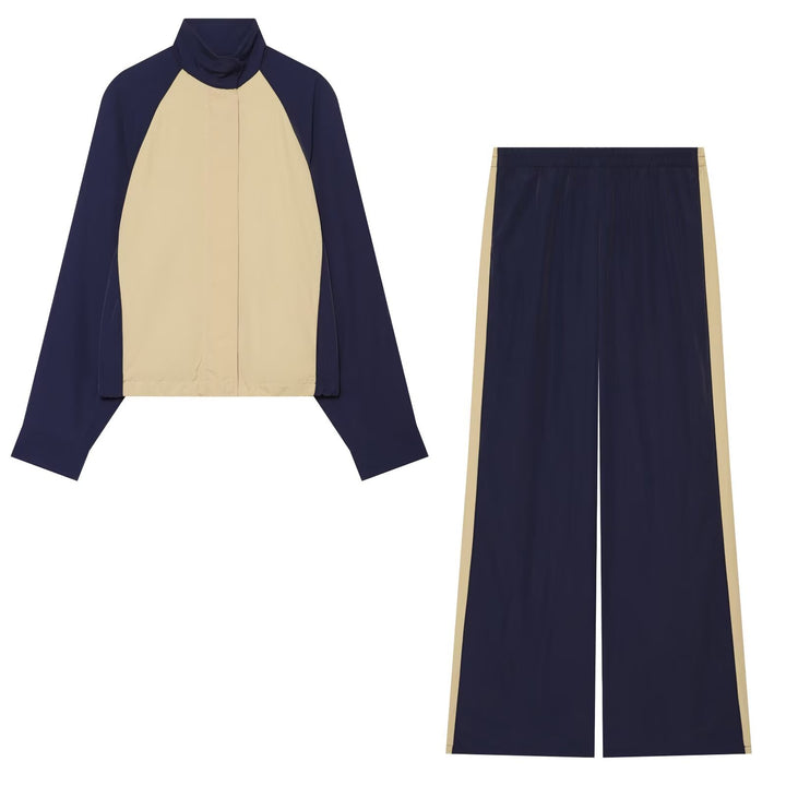 Damen Leichter Colorblock Windbreaker mit Stehkragen und Raglanärmeln Echo Archiv