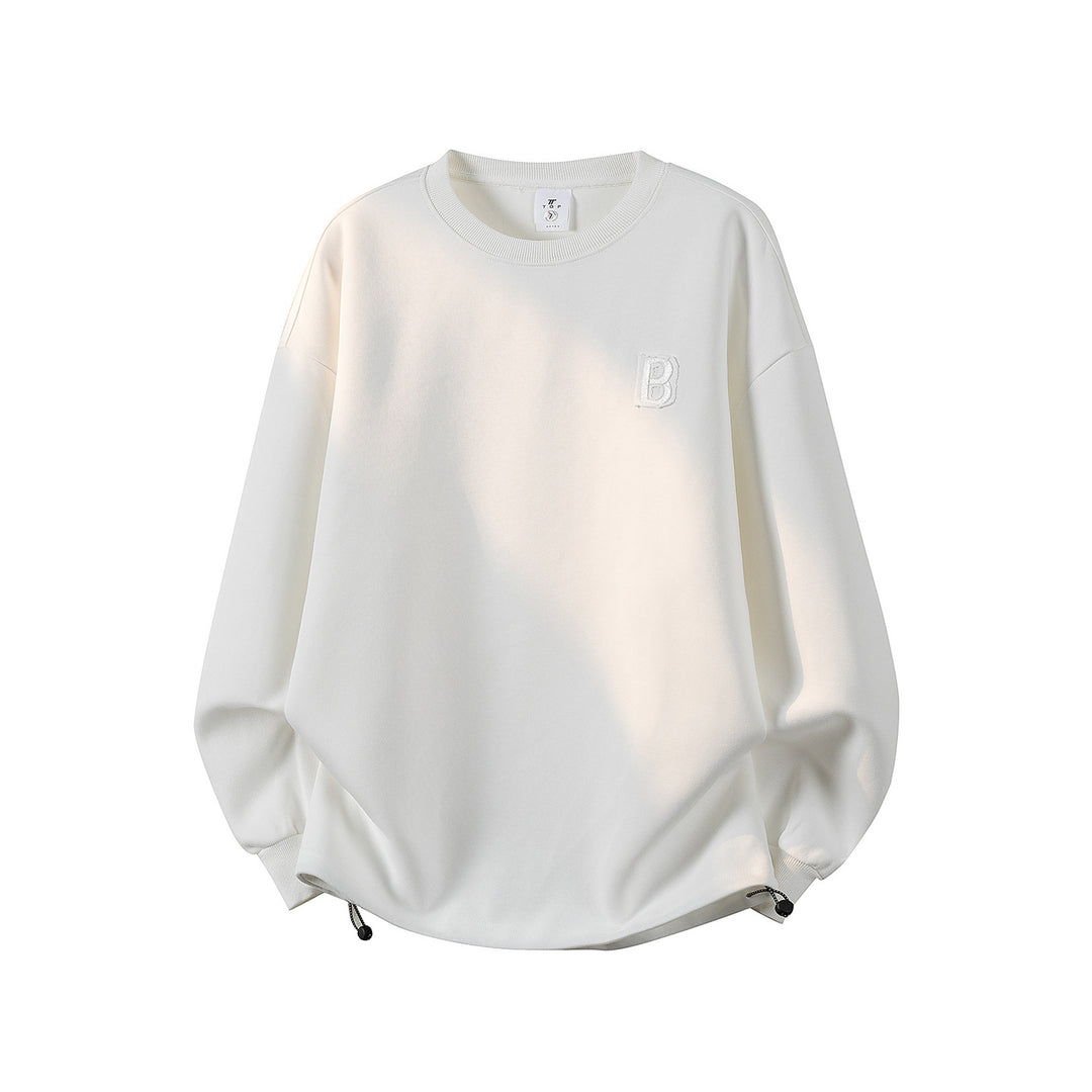 Damen Oversize-Sweatshirt mit gesticktem Schriftzug, abgerundetem Saum & überschnittener Schulter Echoarchiv