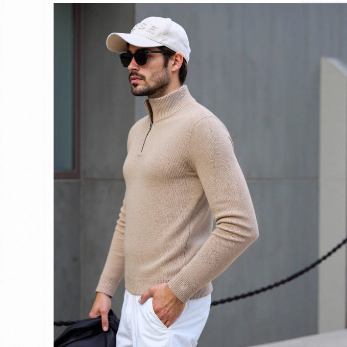 Herren Rollkragenpullover mit modernem Strukturdesign Echoarchiv