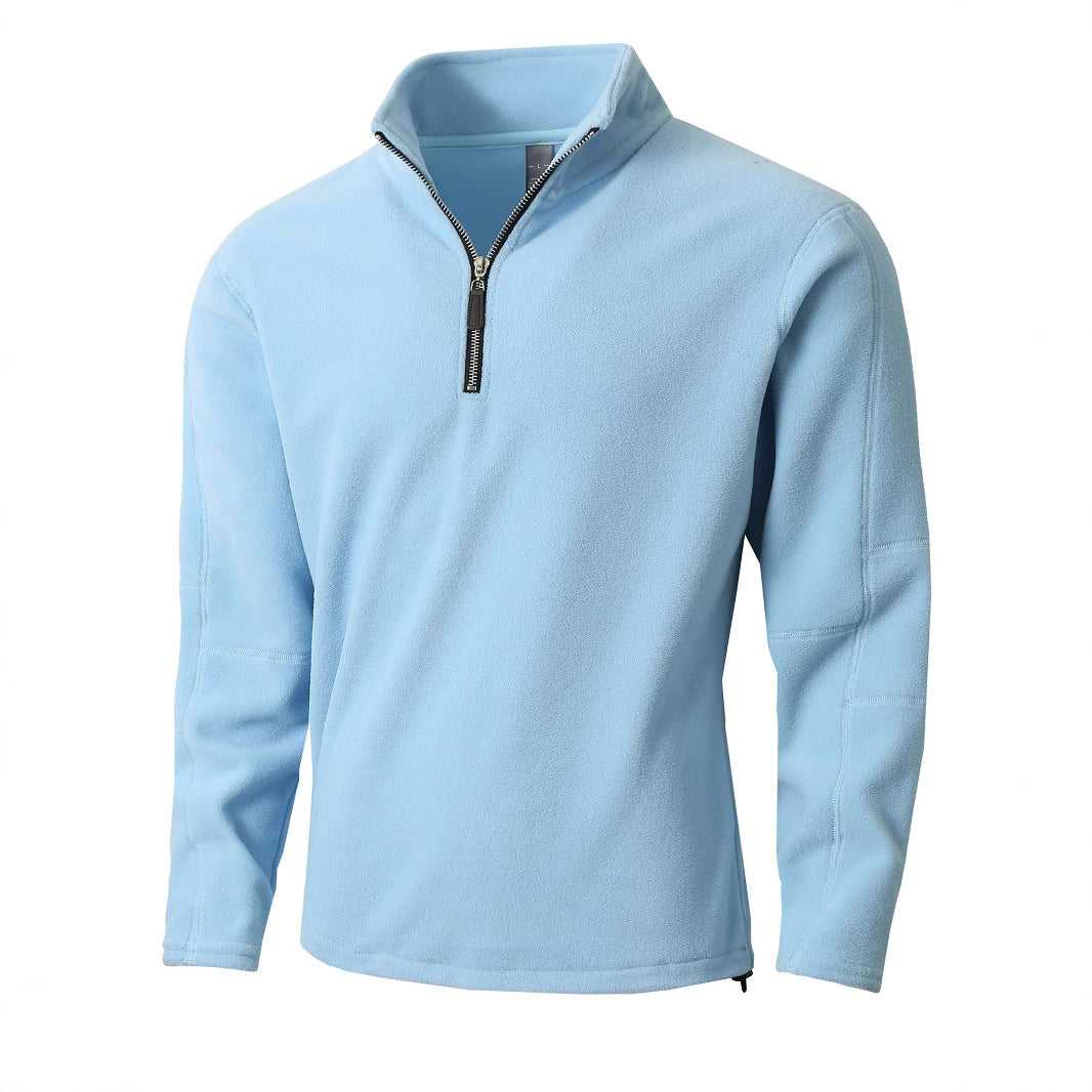 Herren Fleece-Pullover mit modernem Stehkragen und attraktiven Reißverschlussdetails Echoarchiv
