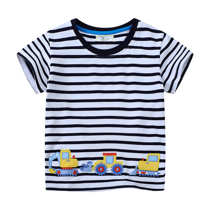 Jungen T-Shirt mit bezauberndem Baustellenfahrzeug-Design Echo Archiv